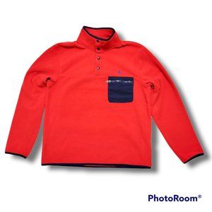 Polo Ralph Lauren Polar Tech Fleece 1/2 Button Knit Pullover polartec Red Blue